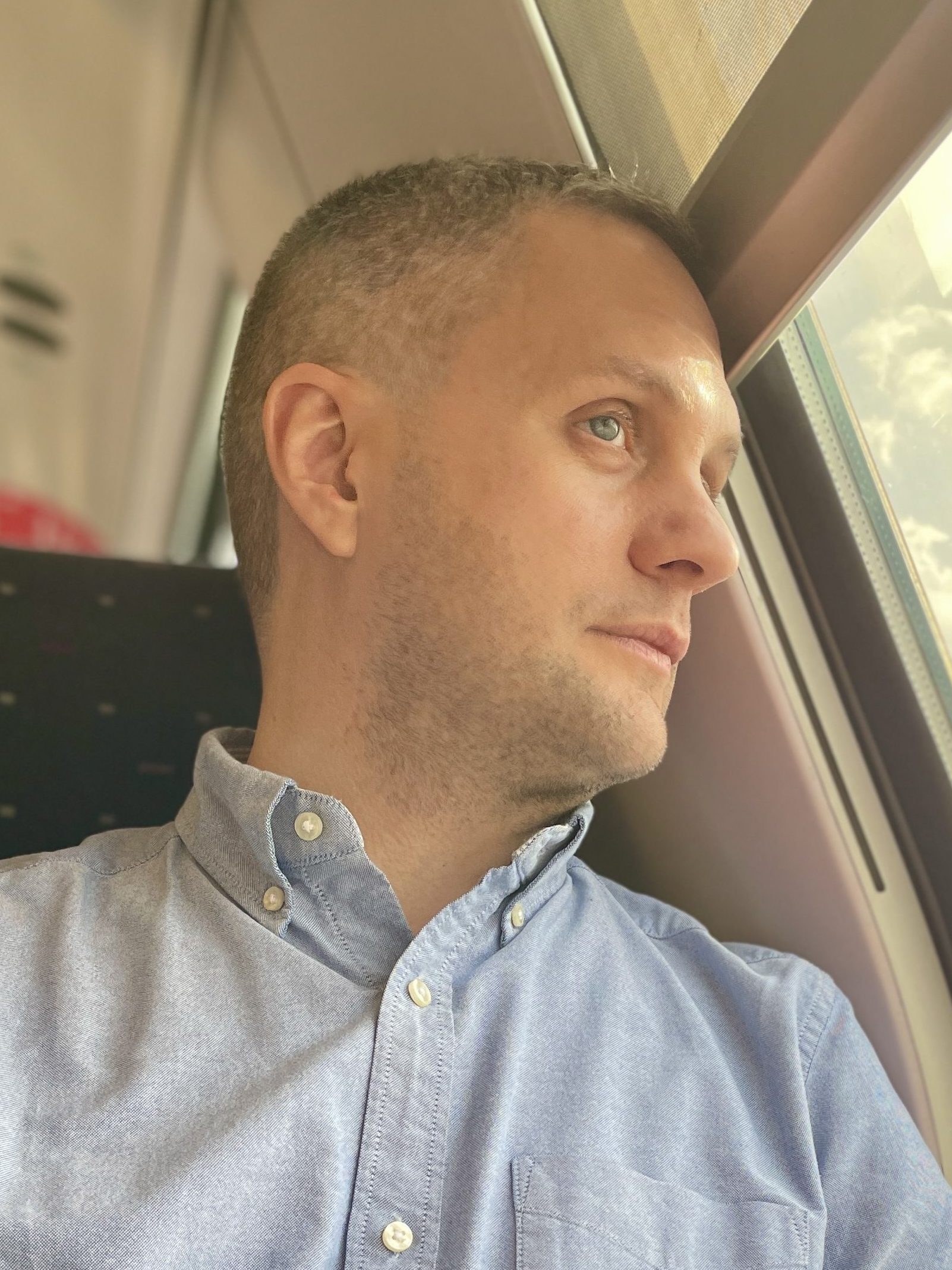 This is me: Ian Jones. It's a picture of me a train in Belgium.